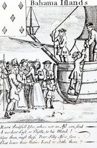 Playing Card Depicting Immigrants Arriving in the Bahama Islands by English School